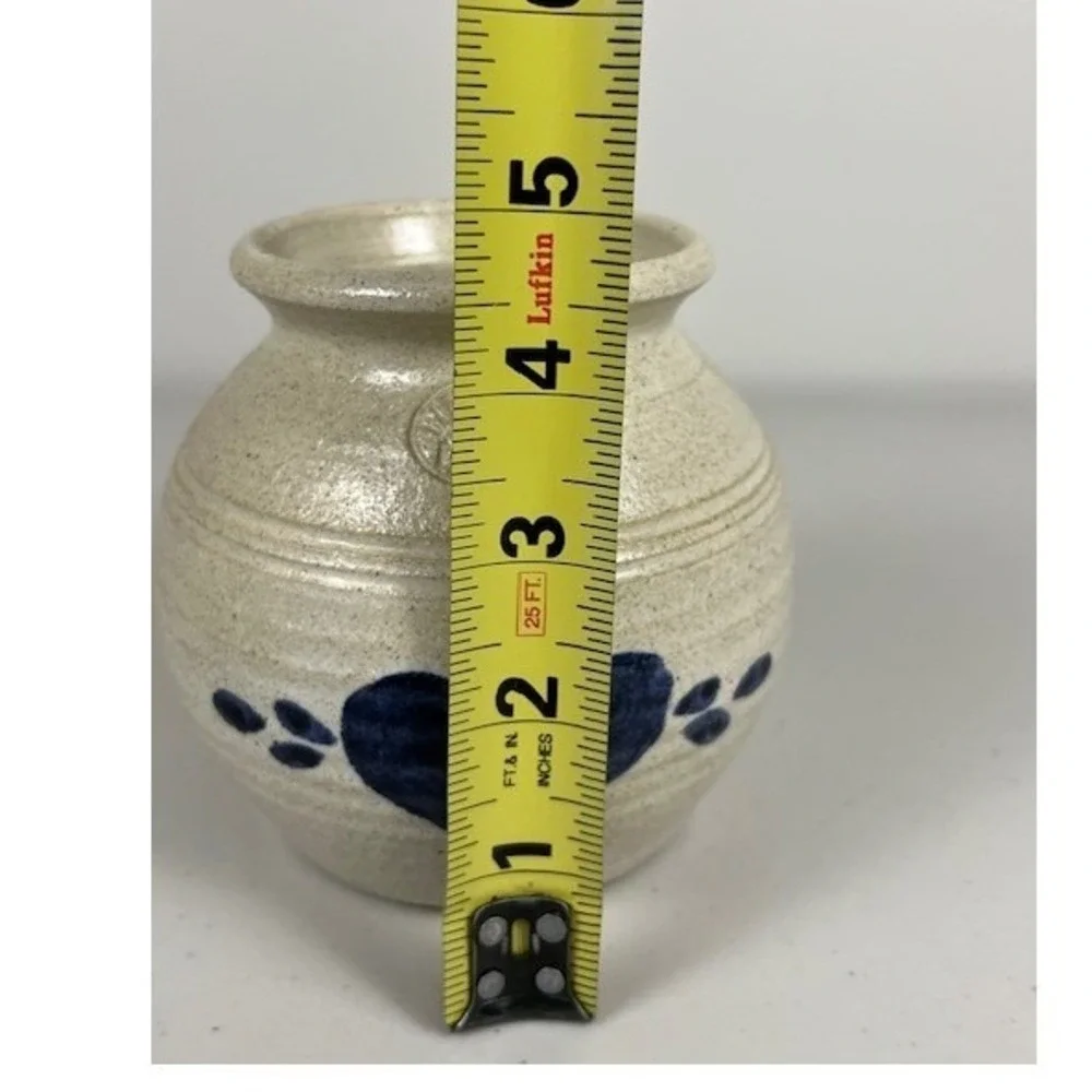 Pinewood Valley Pottery Salt Glaze Stoneware Heart‎ Vase Cobalt Blue 4.5 Inch